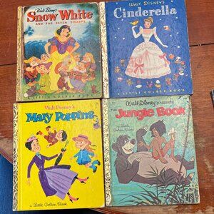 4 Vintage Little Golden Books - OLD! - 1940's-60's plus 1 Disney Little Library